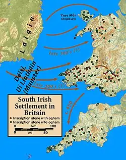 Établissement des Irlandais en Bretagne IVe Ve&nbsp;siècle.