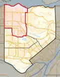 Frontière de la circonscription en 2015.