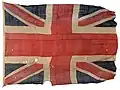 Drapeau hissé par le HMS&nbsp;Spartiate lors de la bataille de Trafalgar. Comme beaucoup de drapeaux faits à la main, le design est imparfait,. (Zaricor Flag Collection)