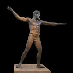 Dieu du cap Artémision, bronze, vers 460, musée national archéologique d'Athènes.