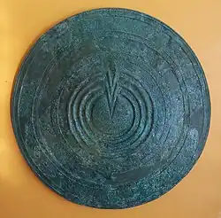 Bouclier votif en bronze. Delphes, fin du VIIIe&nbsp;siècle.Musée archéologique de Delphes