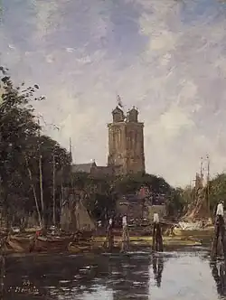 Dordrecht, l'Église Notre-Dame depuis le canal, 1871New York, Brooklyn Museum.