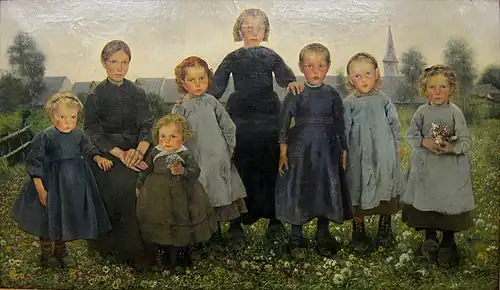 Léon Frédéric, Les Âges du paysan, les fillettes (1885).