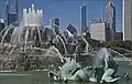 La Buckingham Fountain, dans Grant Park, à Chicago.