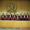 Session du Ier Sénat du Tribunal constitutionnel fédéral, à Karlsruhe le 18 décembre 1989.