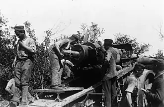 Artillerie lourde allemande, vers Trocy.