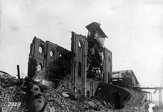 Destruction des mines (photo allemande ; entre 1914 et 1918).
