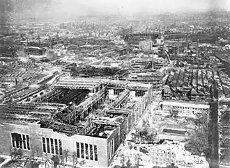 Usine de fonte d'acier Krupp&nbsp;(de) détruite à Essen en 1945.