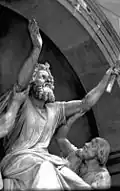 Moïse défendu par Aaron (statue conçue par Rauch et réalisée par Wolff), Friedenskirche de Potsdam