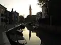 Reflet du campanile dans le rio Terranova.