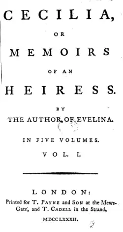 Image illustrative de l’article Cecilia (roman)