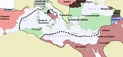 L'Empire byzantin (650).