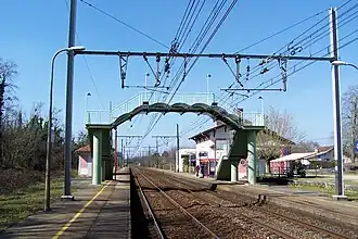 Les voies en direction de Podensac (mars&nbsp;2012).