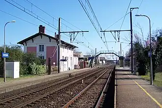 Les voies en direction de Barsac (mars&nbsp;2012).