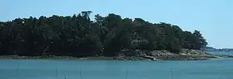 La côte nord de Er Runio, vue depuis Sept Îles.