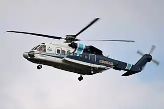 Un Sikorsky S-92A de :Cougar Helicopters (en), similaire à celui impliqué dans l'accident.