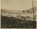 L'île Dejima dans la baie de Nagasaki, vers 1870.