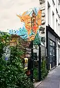 Fresque dans le jardin Nomade de la rue Trousseau.
