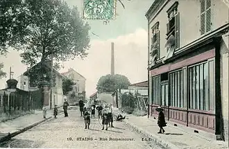 La rue Romaincourt, au début du XXe&nbsp;siècle.