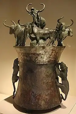 Vase à cauries : tigres et bœufs. Royaume de Dian, Yunnan (IVe – IIe siècle AEC)