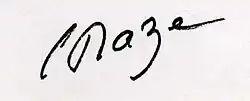 signature de Colette Maze