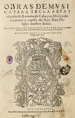 Page de titre des Obras de música.