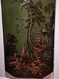 (détail) Boiseries du Cabinet chinois de l'hôtel du duc de Richelieu en vernis Martin, fin XVIIIe&nbsp;siècle. Musée Carnavalet. Paris.