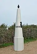 Borne frontière 369 à Cadzand-Bad, près du Zwin et de la Mer du Nord