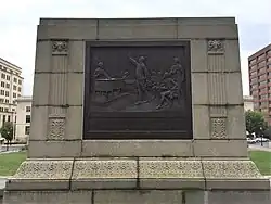 Piédestal vide de la statue équestre de Caesar Rodney à Wilmington (Delaware).