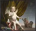Caesar van Everdingen, Cupidon à la boule de verre, 88,5&nbsp;×&nbsp;102,5&nbsp;cm, collection particulière.
