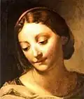 La Tête de la Vierge, 1re moitié de XVIIe&nbsp;siècle, huile sur toile, 44,5&nbsp;×&nbsp;38&nbsp;cm, musée national de Varsovie.