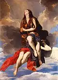 Madeleine soulevée par un ange, huile sur panneau, 192,5&nbsp;×&nbsp;38,5&nbsp;cm, Palais Pitti.