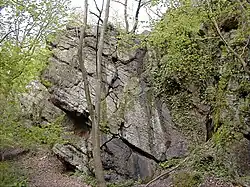 Le Caillou-qui-bique, rocher situé dans le bois d'Angre.