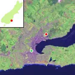 Une carte satellite d'une ville