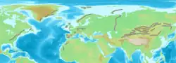 Systèmes montagneux sur les côtes est de l'Amérique et du Groenland, en Europe et à l'ouest et au sud de la Sibérie.