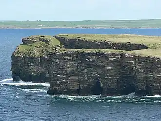 Falaises à la pointe nord de l'île de Calf of Eday