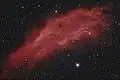 NGC 1499 photographié dans le visible avec un petit télescope.