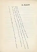 Il pleut, calligramme typographique (Ondes)