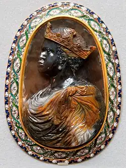 Portrait d'un roi africain, XVIe&nbsp;siècle, Cabinet des médailles de la Bibliothèque nationale de France.