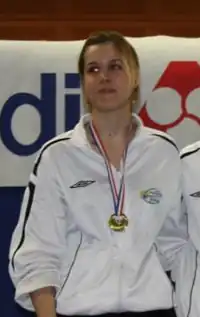 Camille Toldo en 2013 sur le podium des championnats de France.