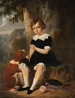 Portrait d'un garçonnet au chien (1853).