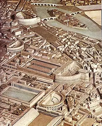 Champ de Mars sur la maquette d'Italo Gismondi.