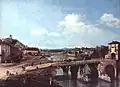 Bernardo Bellotto (1745), Veduta del vecchio ponte sul Po a Torino