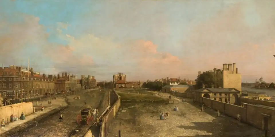Vue de Whitehall, regardant vers le nordavec le coin de Richmond HouseBowhill House, Selkirk.
