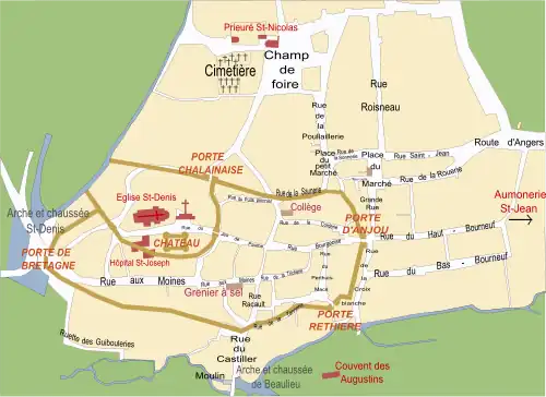 Carte de Candé au XVIIIe siècle.