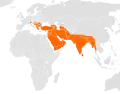 Aire de répartition du Chacal doré