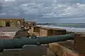 canons en bronze alignés face à la mer