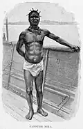 Canotier Mina, gravure dans La France au Dahomey, 1895.