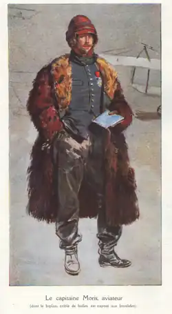 Capitaine Moris - Aviateur - portrait d'après Maurice Orange - publié dans la revue l'Illustration du 15 mai 1915