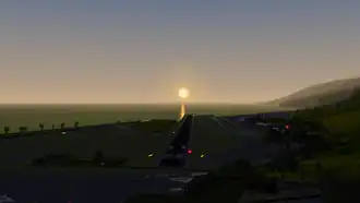 Coucher de soleil sur l'aéroport de Caracas (v3.7, 2015).